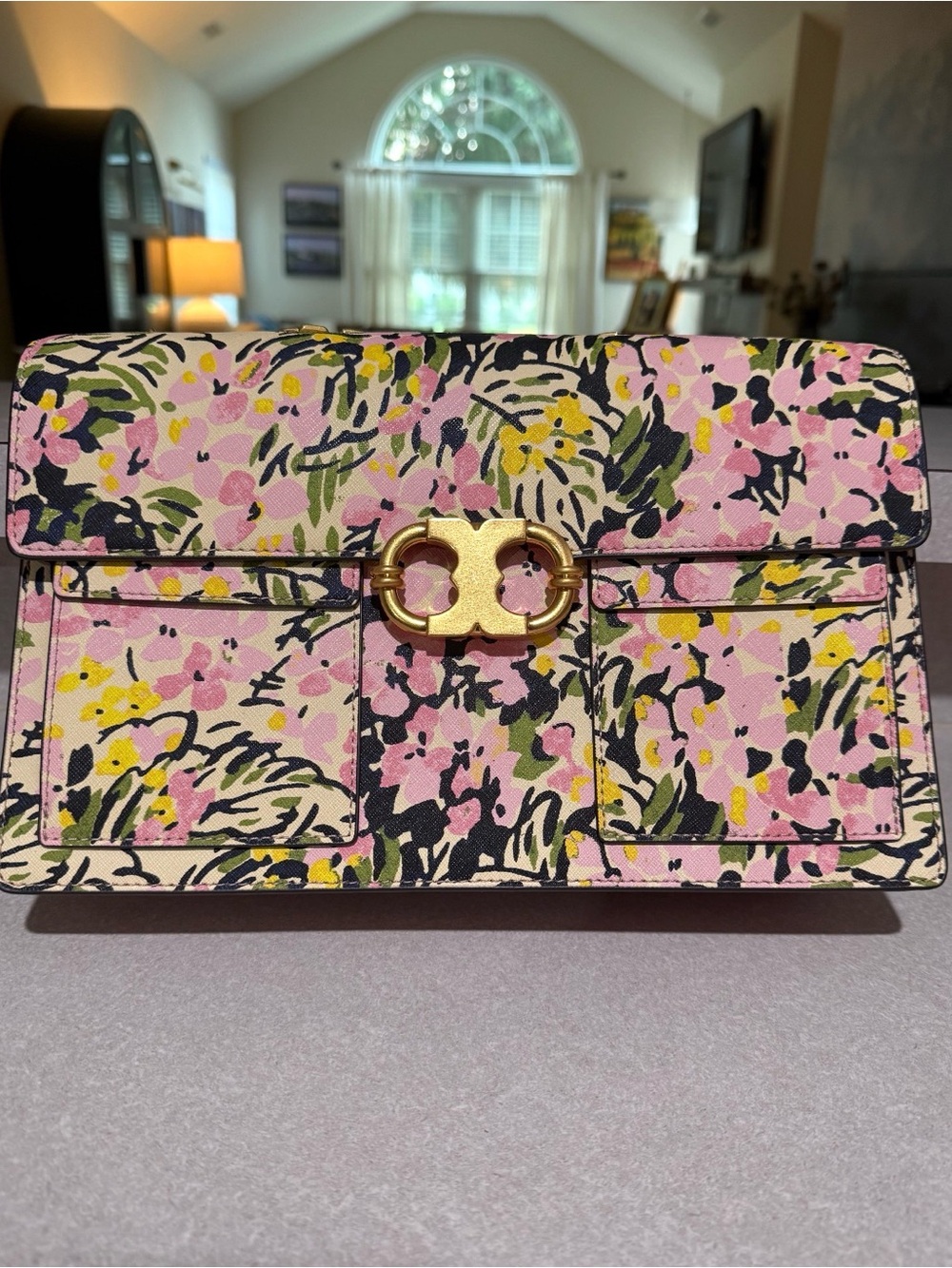 Tory Burch Floral Gemini Chain Crossbody